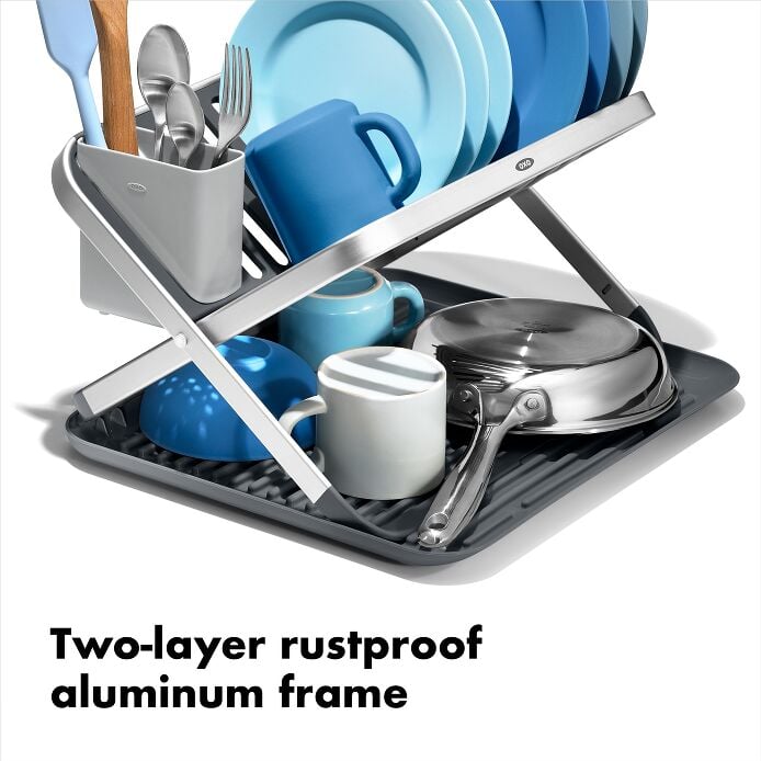 OXO Good Grips Aluminum Fold Flat Dish Rack - US 6755