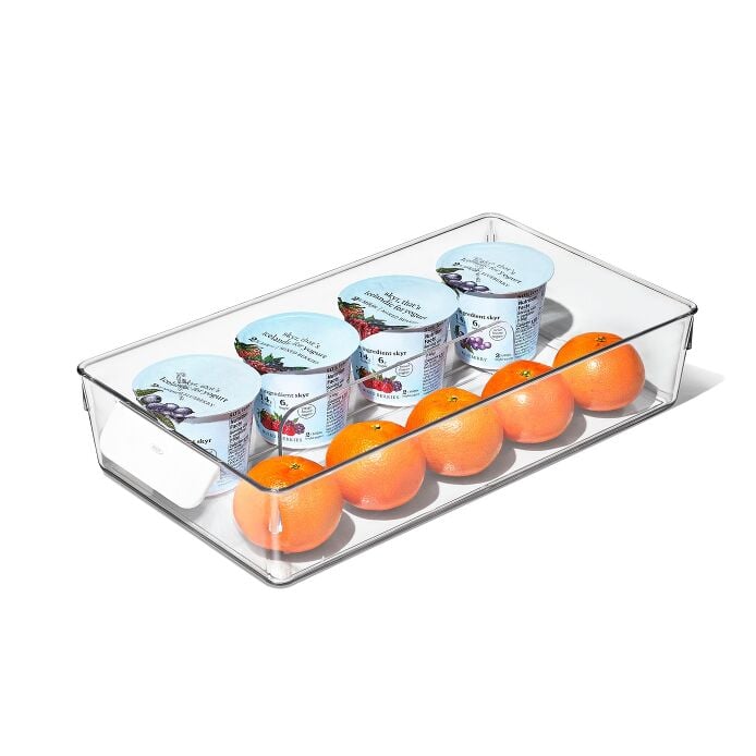 Adjustable Refrigerator Storage Bin - US 6359