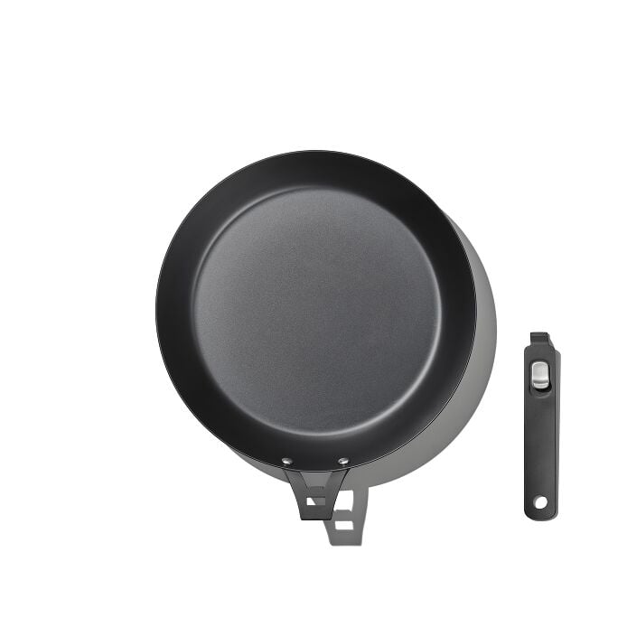 Outdoor 12-inch Carbon Steel Pan with Removable Handle - US 8761