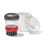 Outdoor Soap Dispensing Dish Brush with Storage Case - US 7266