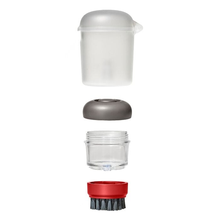 Outdoor Soap Dispensing Dish Brush with Storage Case - US 7266