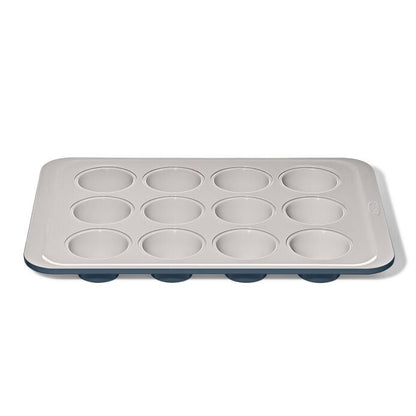 Non-Stick Pro Ceramic Coated Metal Bakeware 12 Cup Muffin Pan – Storm Blue - US 0457