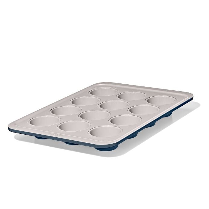 Non-Stick Pro Ceramic Coated Metal Bakeware 12 Cup Muffin Pan – Storm Blue - US 0457
