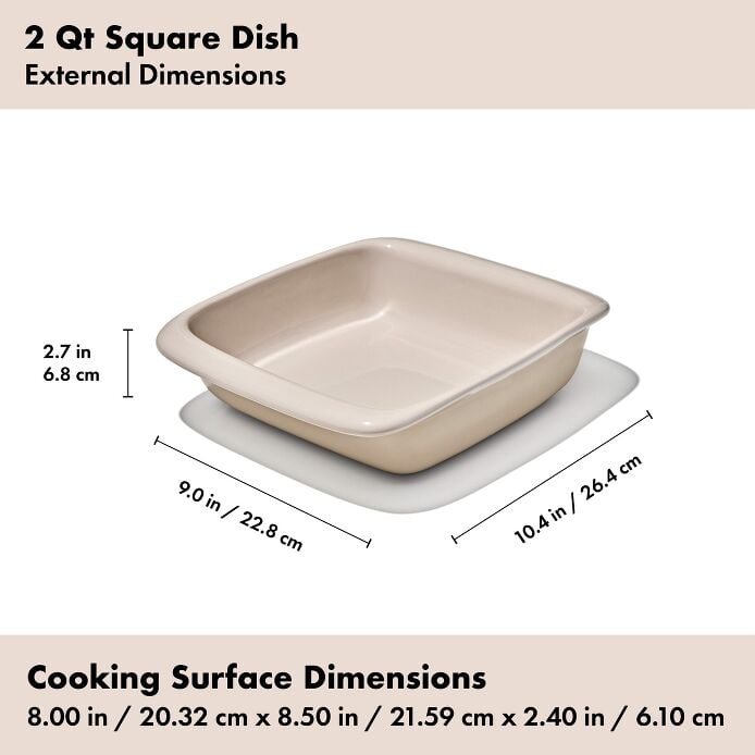 OXO Good Grips 2 Qt Square Stoneware Baking Dish – Biscuit - US 7464