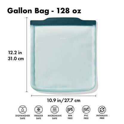 Silicone Reusable Bag - Gallon Bag (128 oz) - Lagoon - US 1892