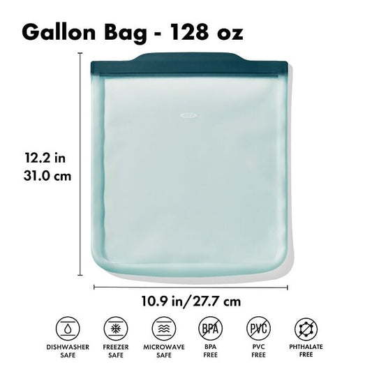Silicone Reusable Bag - Gallon Bag (128 oz) - Lagoon - US 1892