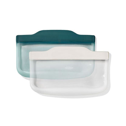 Silicone Reusable Bag - 4 Piece Lunch Set - Oat/Lagoon - US 0713