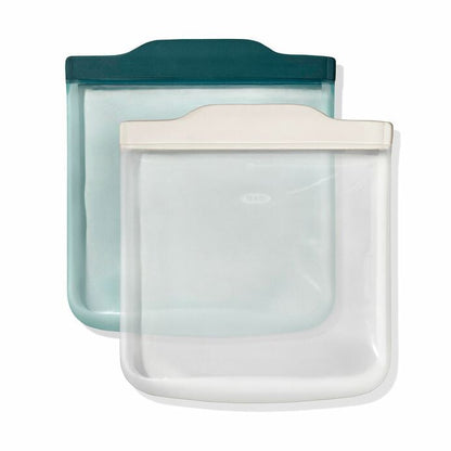 Silicone Reusable Bag - 4 Piece Lunch Set - Oat/Lagoon - US 0713