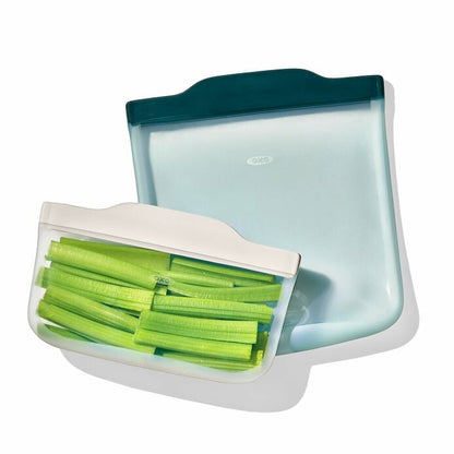 Silicone Reusable Bag - 4 Piece Lunch Set - Oat/Lagoon - US 0713