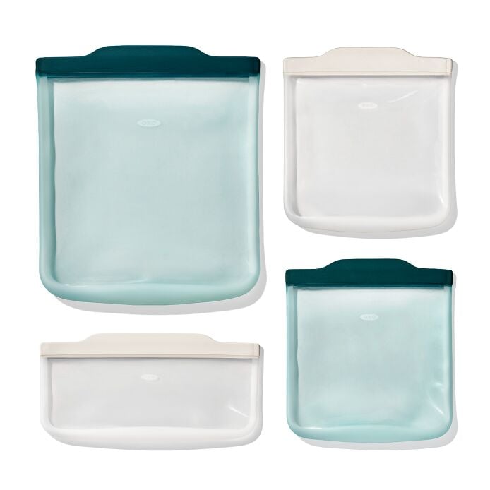 Silicone Reusable Bag - 4 Piece Starter Set - Oat/Lagoon - US 9503