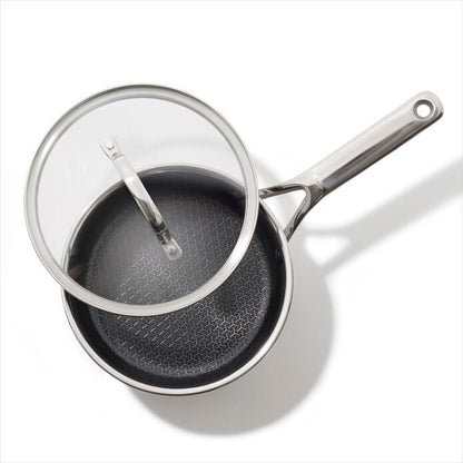 Trident Hybrid Non-Stick Stainless Steel 2.5 Qt Saucepan with Lid - US 6604