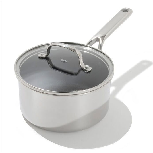 Trident Hybrid Non-Stick Stainless Steel 2.5 Qt Saucepan with Lid - US 6604