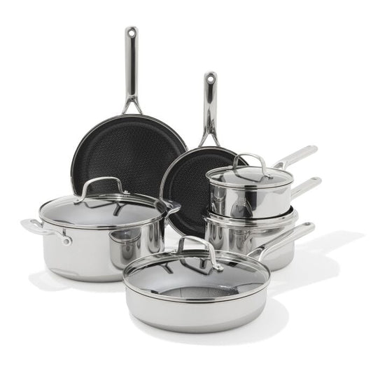 Trident Hybrid Non-Stick Stainless Steel 10-Piece Set - US 3896