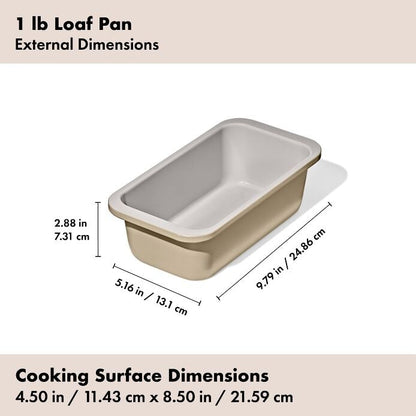 Non-Stick Pro Ceramic Coated Metal Bakeware 1 lb Loaf Pan - Biscuit - US 0024