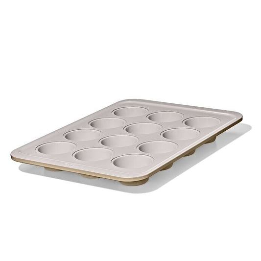 Non-Stick Pro Ceramic Coated Metal Bakeware 12-Cup Muffin Pan - Biscuit - US 0922