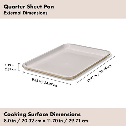 Non-Stick Pro Ceramic Coated Metal Bakeware Quarter Sheet Pan - Biscuit - US 6391