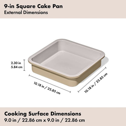 Non-Stick Pro Ceramic Coated Metal Bakeware 9" Square Cake Pan - Biscuit - US 5582