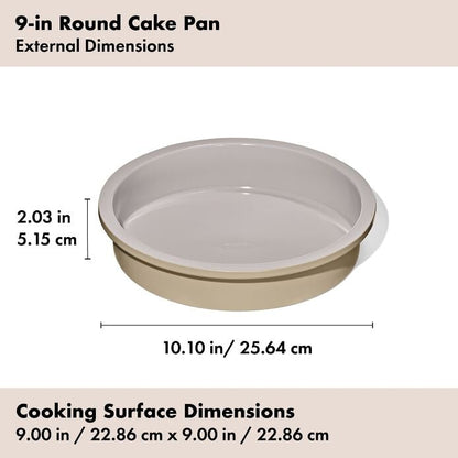Non-Stick Pro Ceramic Coated Metal Bakeware 9" Round Cake Pan - Biscuit - US 5128