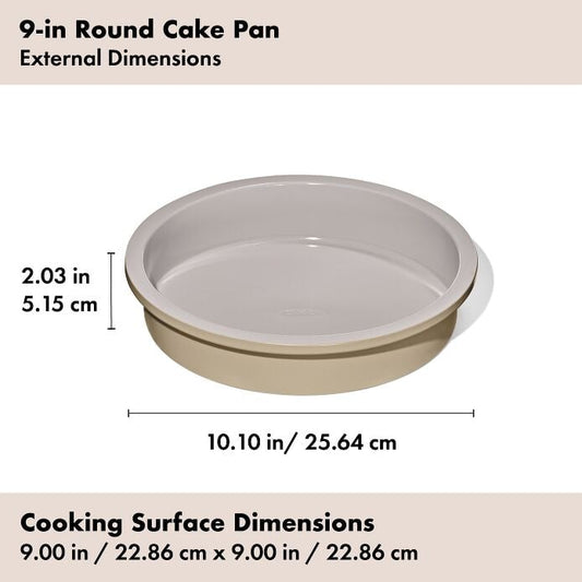 Non-Stick Pro Ceramic Coated Metal Bakeware 9" Round Cake Pan - Biscuit - US 5128