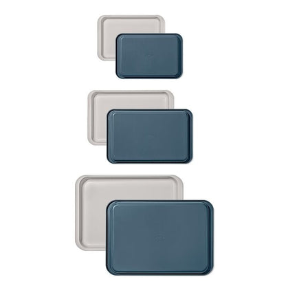 Non-Stick Pro Ceramic Coated Metal Bakeware 3Pc Set - Storm Blue - US 9931