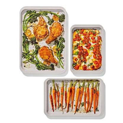 Non-Stick Pro Ceramic Coated Metal Bakeware 3Pc Set - Storm Blue - US 9931