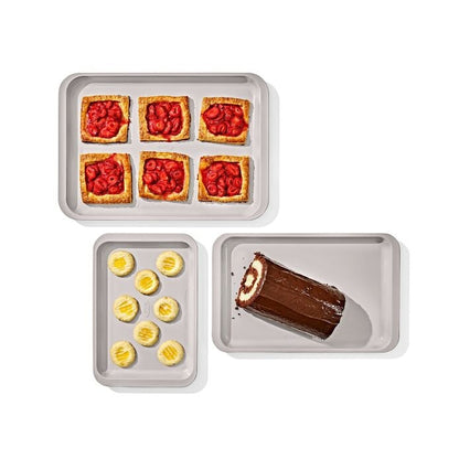 Non-Stick Pro Ceramic Coated Metal Bakeware 3Pc Set - Storm Blue - US 9931