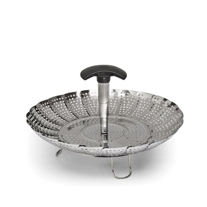 Stainless Steel Steamer with Extendable Handle - US 7956