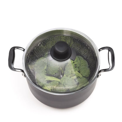 Stainless Steel Steamer with Extendable Handle - US 7956