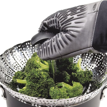 Stainless Steel Steamer with Extendable Handle - US 7956