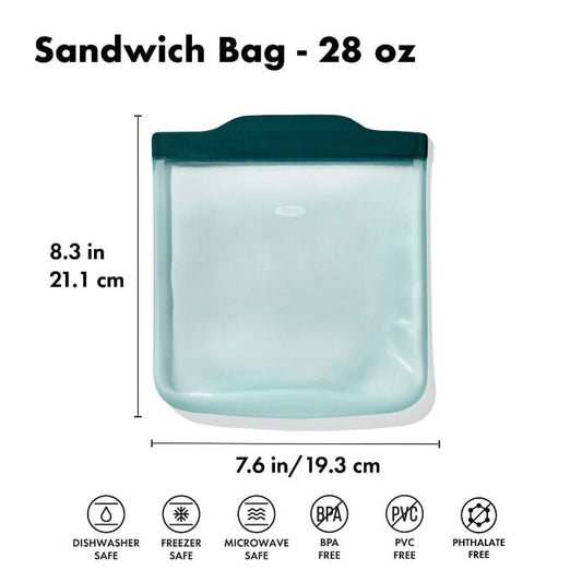 Silicone Reusable Bag - Sandwich Bag (28 oz) - Lagoon - US 8136