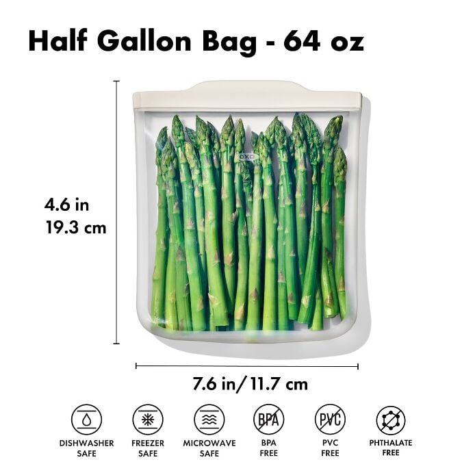Silicone Reusable Bag - Half Gallon Bag (64 oz) - Oat - US 2150