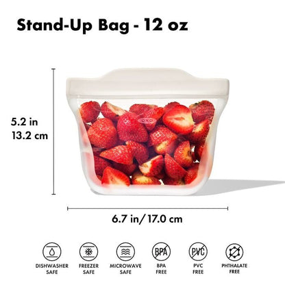 Silicone Reusable Bag - Stand-Up Snack (12 oz) – Oat - US 7766