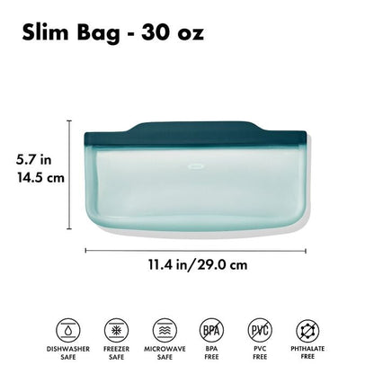 Silicone Reusable Bag - Slim Bag (20 oz) - Lagoon - US 7108