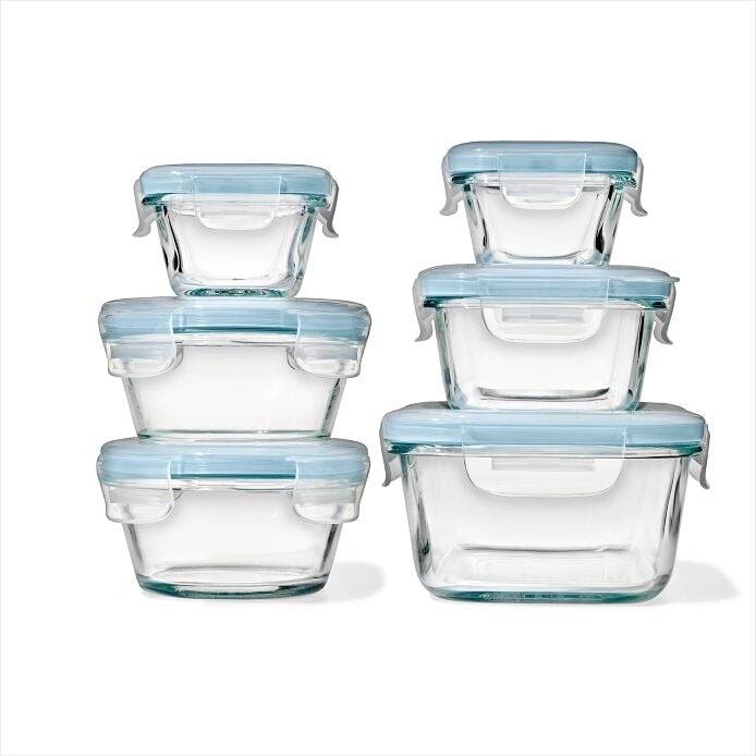 12-Piece Smart Seal Glass Container Set - Arctic Blue - US 4345