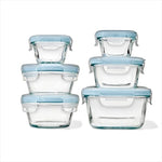 12-Piece Smart Seal Glass Container Set - Arctic Blue - US 4345