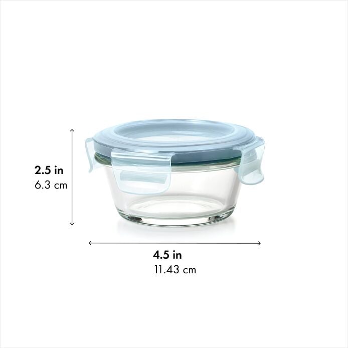 Smart Seal 1-Cup Glass Round Container - Arctic Blue - US 9776
