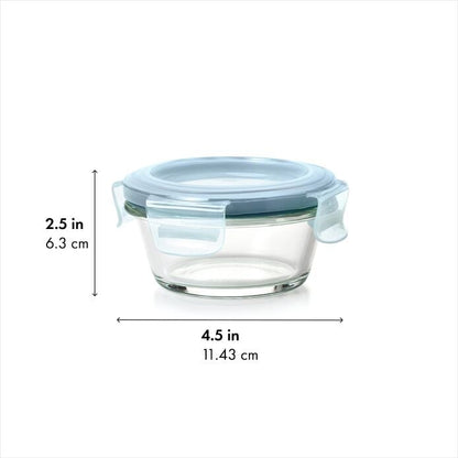 Smart Seal 1-Cup Glass Round Container - Arctic Blue - US 9776