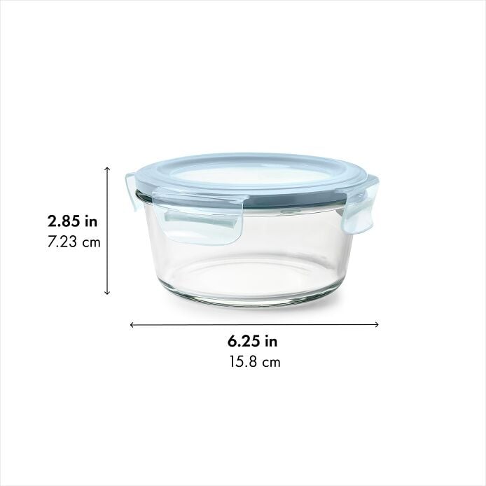Smart Seal 2-Cup Glass Round Container - Arctic Blue - US 4815