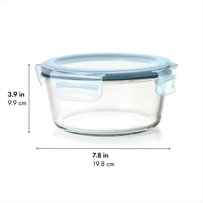 Smart Seal 7-Cup Glass Round Container - Arctic Blue - US 2731