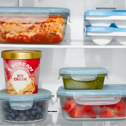 Smart Seal 4-Cup Glass Round Container - Arctic Blue - US 9367