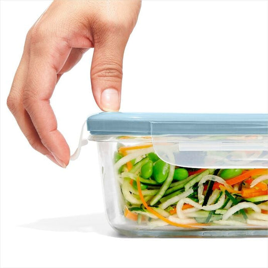 Smart Seal 8-Cup Glass Rectangle Container - Arctic Blue - US 4108