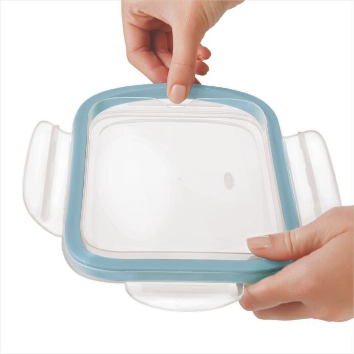 Smart Seal 1.6-Cup Glass Rectangle Container - Arctic Blue - US 4324