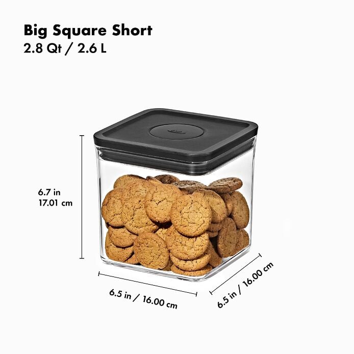 POP Container - Big Square Short (2.8 Qt/2.6 L) - Matte Black - US 1052
