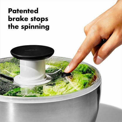 Steel Salad Spinner - US 7493