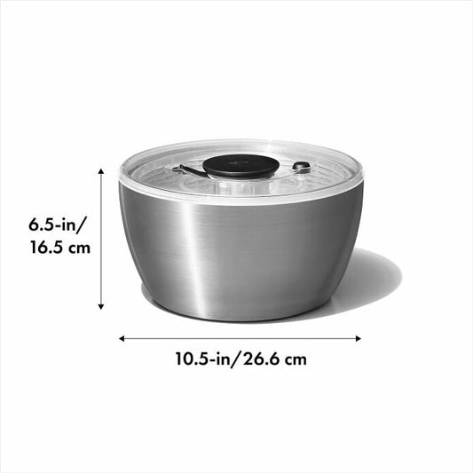 Steel Salad Spinner - US 7493