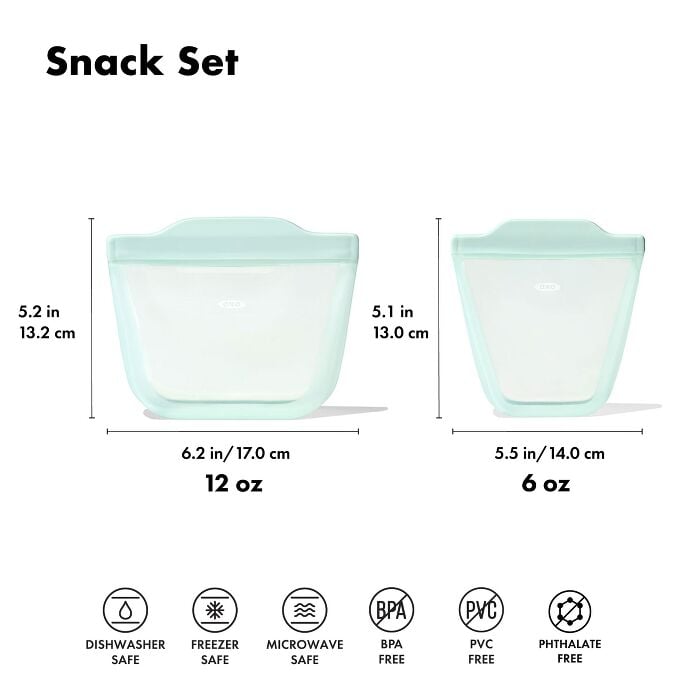 Tot Silicone Reusable Bags – 2 Piece Mixed Snack Set - US 1587