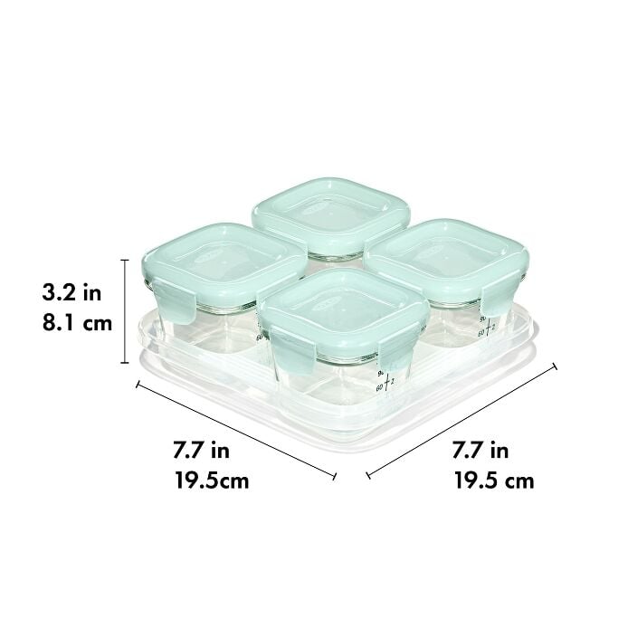 Glass Baby Blocks Food Storage Containers (4 oz) - Opal - US 5066