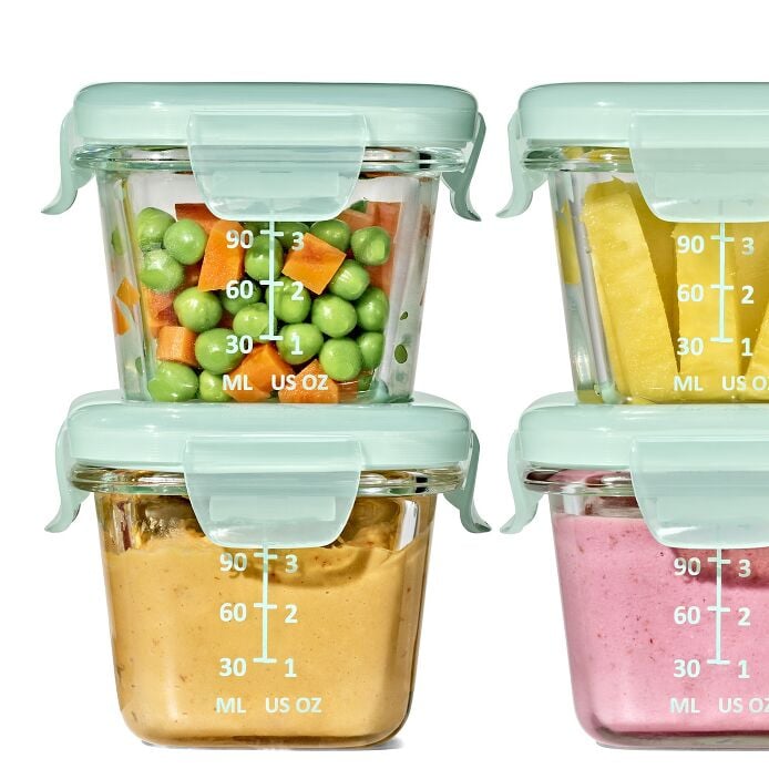 Glass Baby Blocks Food Storage Containers (4 oz) - Opal - US 5066