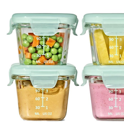 Glass Baby Blocks Food Storage Containers (4 oz) - Opal - US 5066