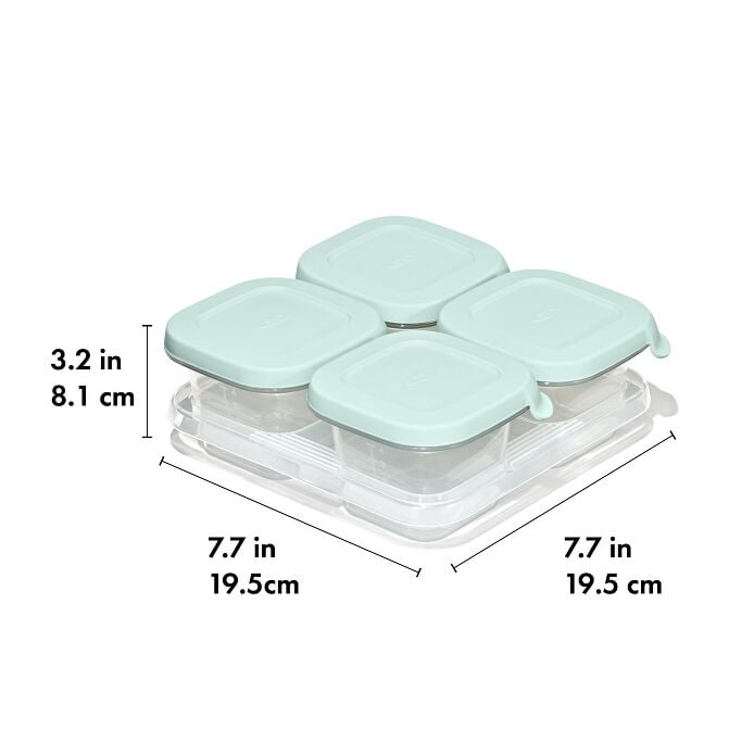 Silicone Baby Blocks Food Storage Containers (4 oz) - Opal - US 7290